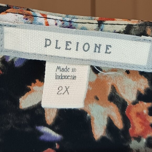 #41 3/$18 - Pleone Black/Orange Long Sleeve Top Size 2X - Picture 6 of 6